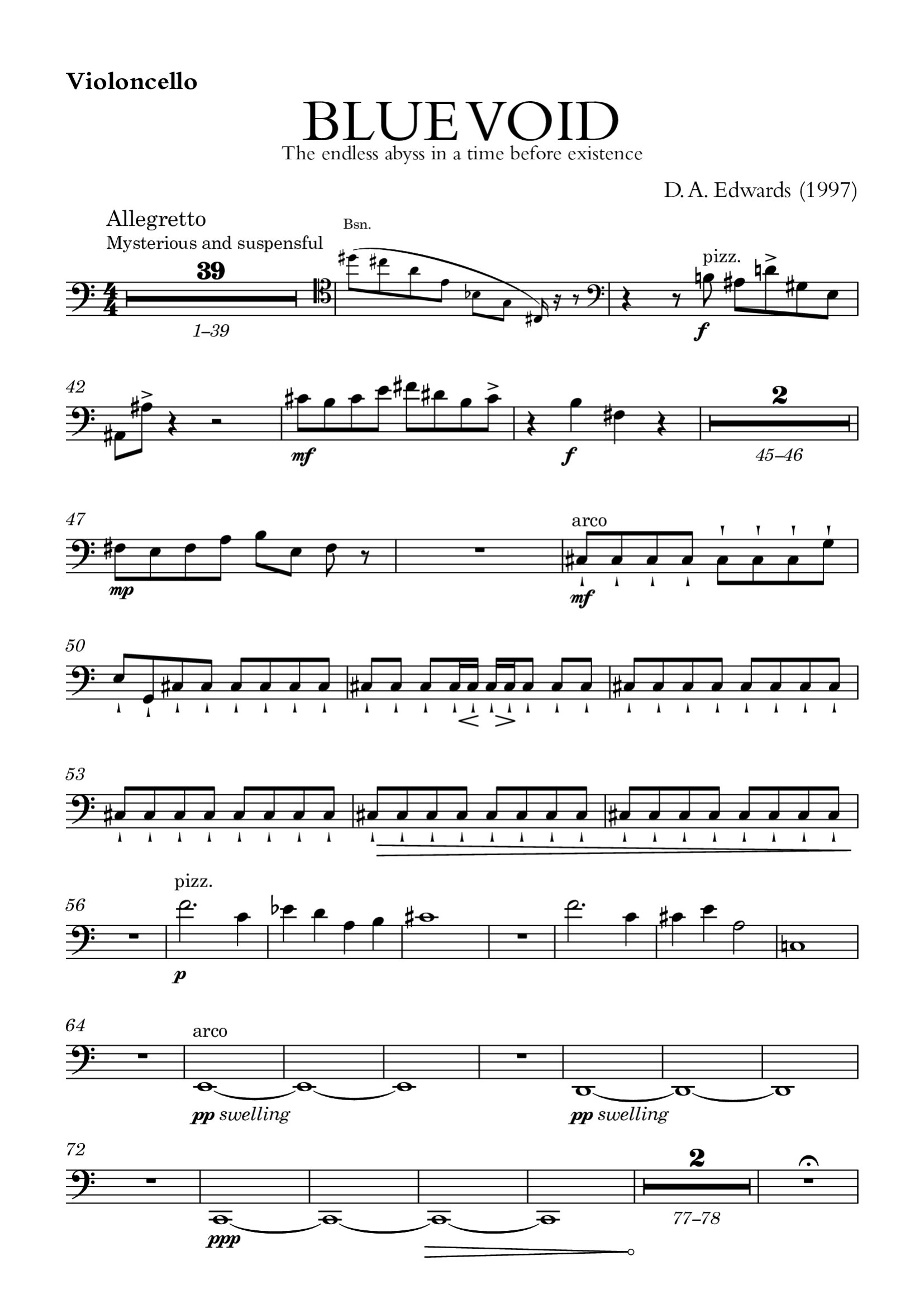 Preview of the violoncello part